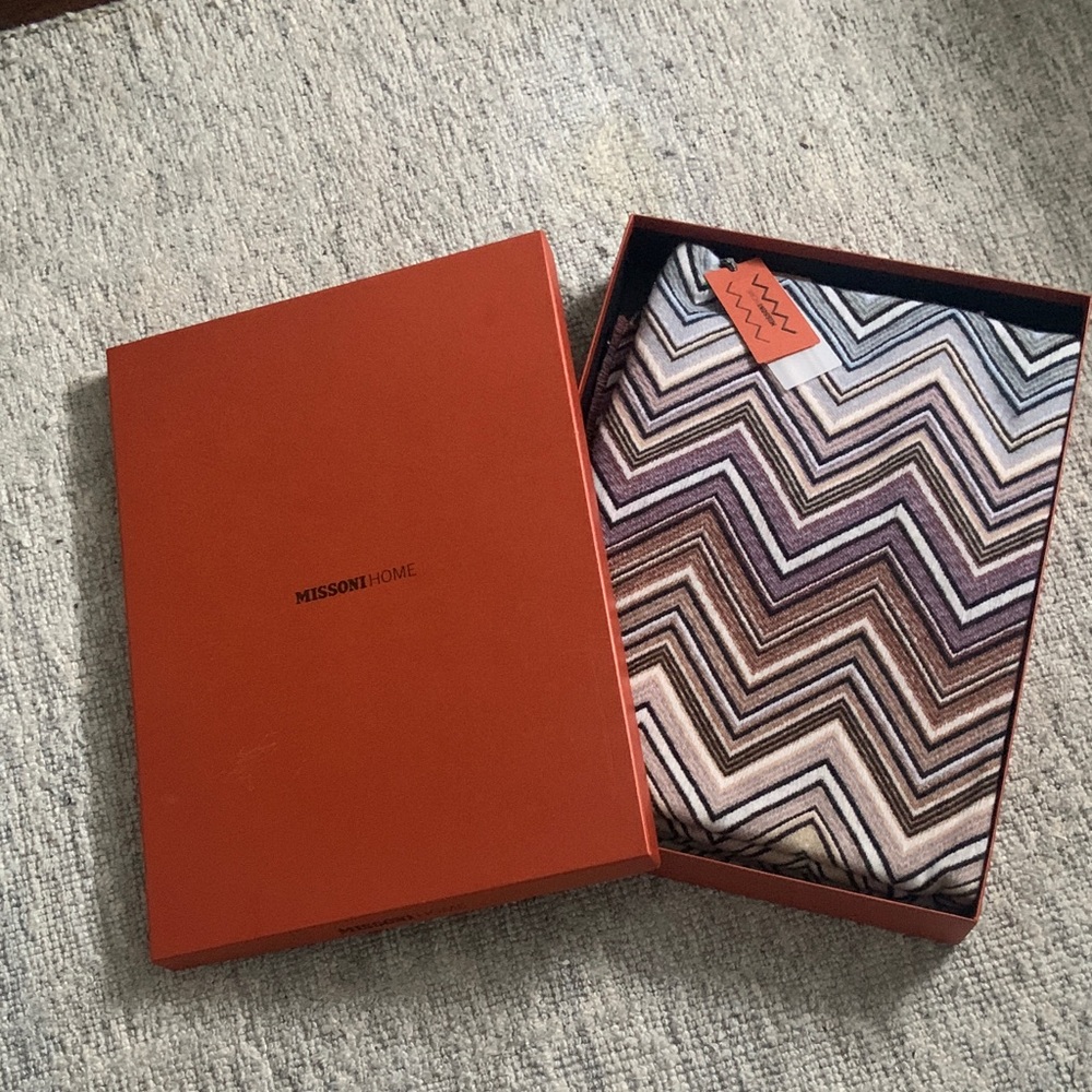 Missoni Home Chevron Pattern Throw in Earth Tones